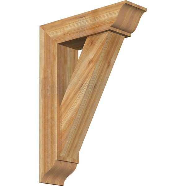 Ekena Millwork Traditional Traditional Rough Sawn Bracket w/ Offset Brace, Western Red Cedar, 8"W x 28"D x 40"H BKT0806X28X40TRA01RWR - main